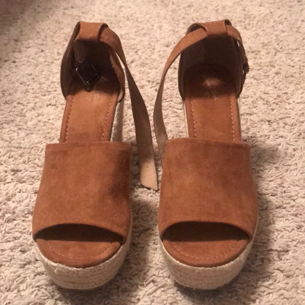 Tan espadrille wedges